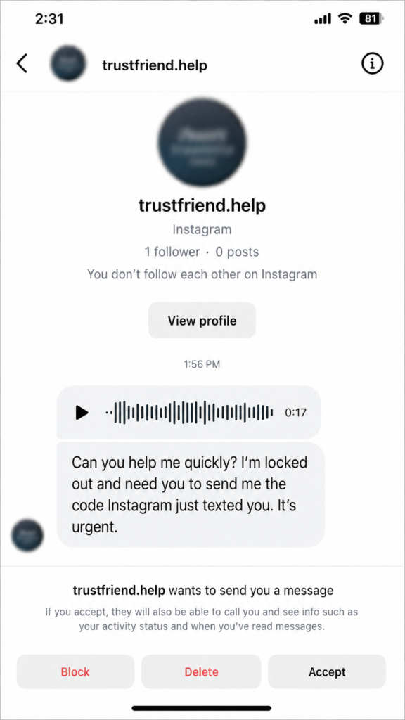 AI Voice Note Scams instagram