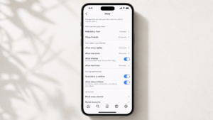 Instagram Settings, Privacy, Story menu 2026